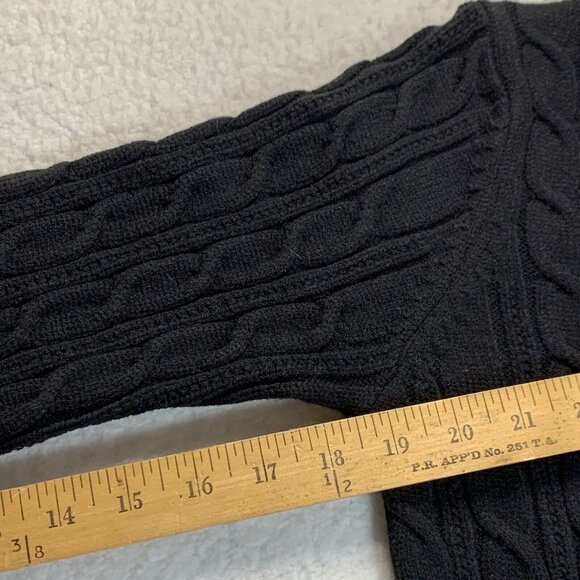 Lynz Pure Women's Cable Knit Modal Blend Long Sleeve Heavy Sweater Size M Black - Picture 5 of 9